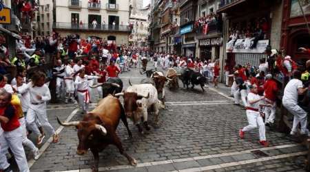 پامپلونا آماده برگزاری جشن گاوهای خشمگین در اسپانیا
