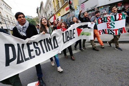 تظاهرات مردم شیلی در حمایت از قدس و محکومیت تصمیم ترامپ